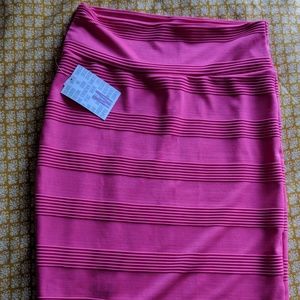 Lularoe Hot pink Cassie pintuck/ ruffled